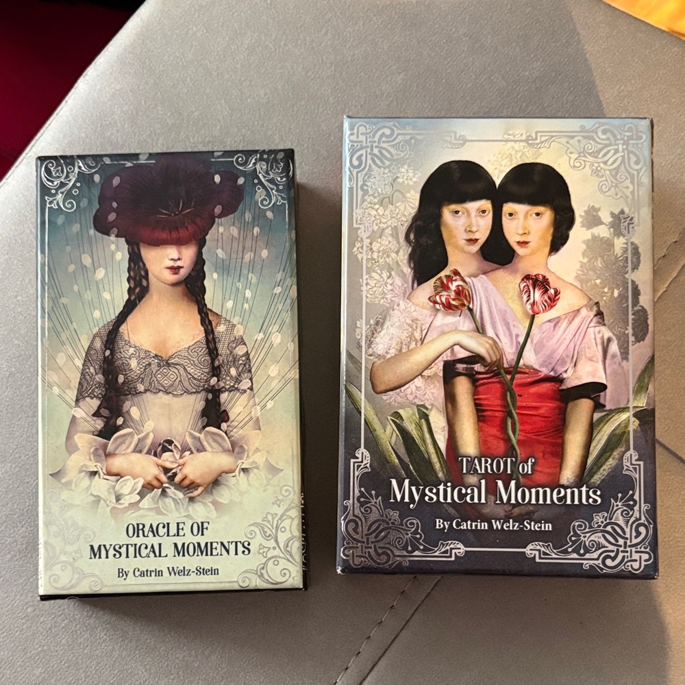 Tarot & Oracle of Mystical Moments Decks - Pink, Red, Cream Artwork